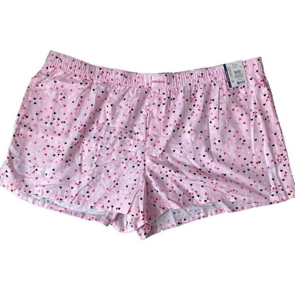 JOYSPUN LADIES PINK SAIL HEART PRINT WOVEN ELASTIC WAIST PJ SHORTS Sz 3X* - Picture 1 of 3